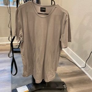 XL Grey Cuts Curve-Hem T-Shirt